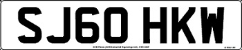 Pair 1x White + 1x Yellow Standard Car Plate  (521mm x 111mm)